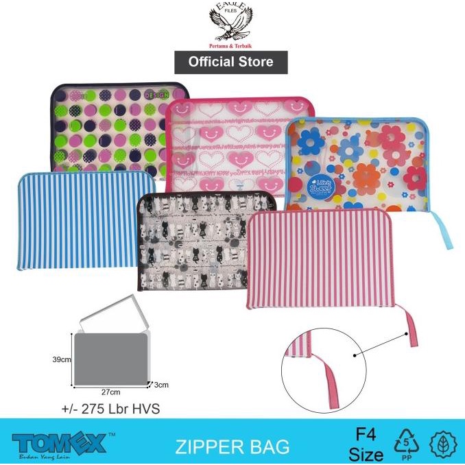 

TERMURAH TOMEX Zipper Bag Motif F4 / Map Zipper / Map Plastik Resleting