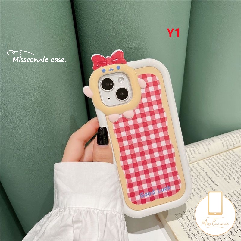 Redmi9 10 10 9A 10A A1+9T 10C 9C NFC Mi 11Lite Casing Redmi Note10 11 8 9 11s 11Pro+10 Pro Max Plus PO CO M3 Pro X3 NFC Colorful Lattice 3D Bow Little Monster Lens Sarung