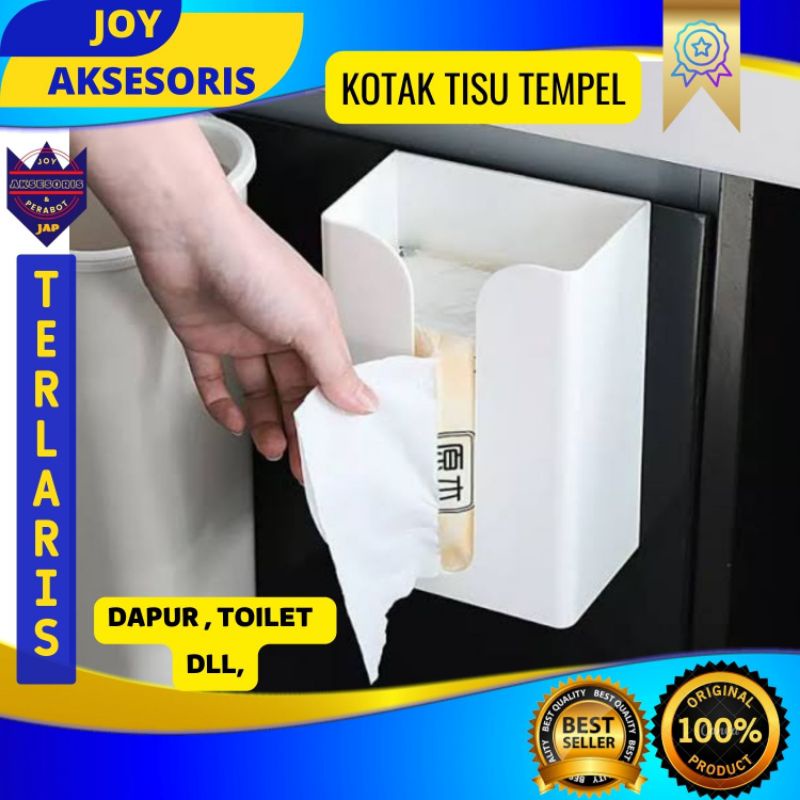 ORIGINAL Kotak Wadah Tisu Tissue Tempel Dinding tembok plastik kayu serbaguna Multifungsi Untuk Dapu