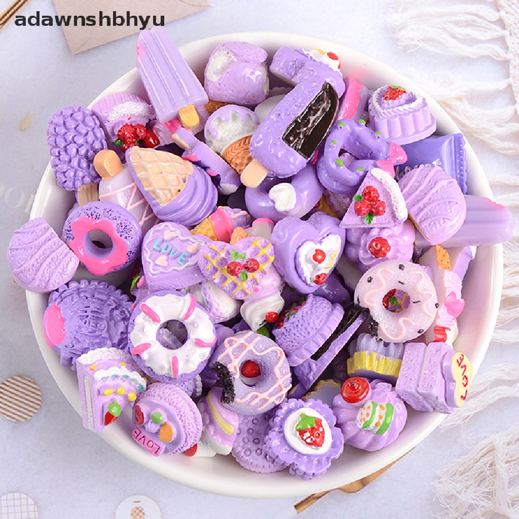 Adawnshbhyu 10pcs Diy Resin Perlengkapan Dekorasi Kue Buah Permen Phone Case Aksesoris Kits ID