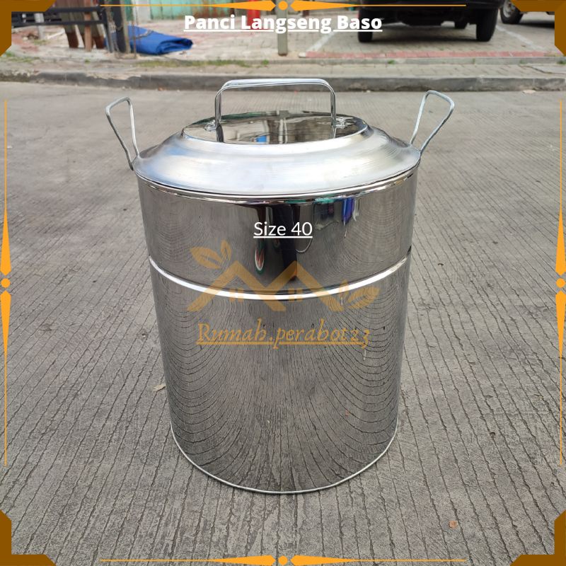 Dandang Bakso Besar Ukuran 40 Stainless Steel / Panci Bakso Besar Jumbo