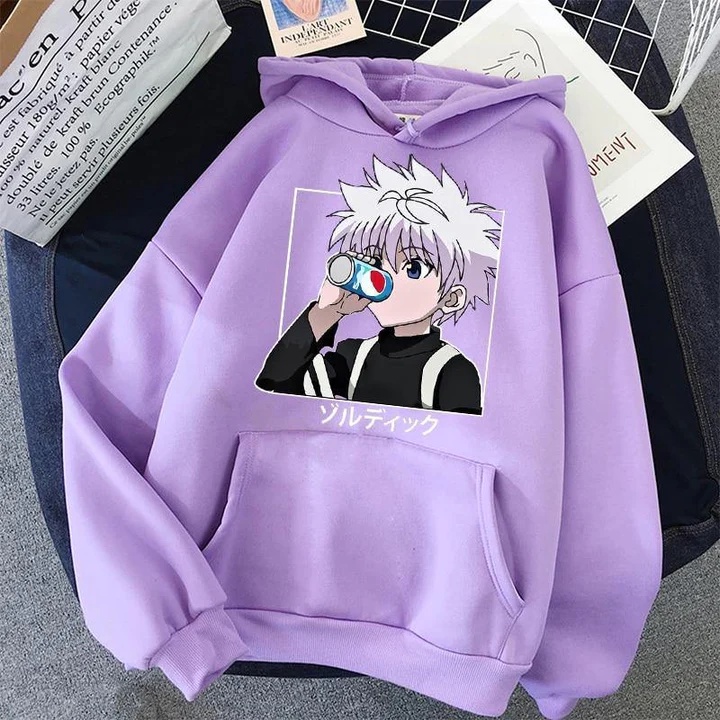 X HUNTER  Killua Zoldyk Jumper Hoodie II  Sweater Hoodie Trendy II Sweter Oblong Topi Sz M - XL ( Pria &amp; Wanita / Anak &amp; Dewasa )