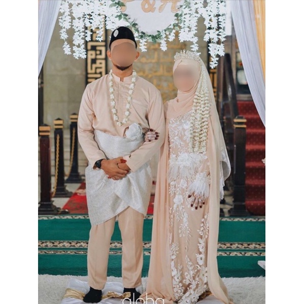 Preloved Sepasang Gaun / weeding dress / prewedding Melayu ala malaysia / Bekas / Second , Gamis Wal