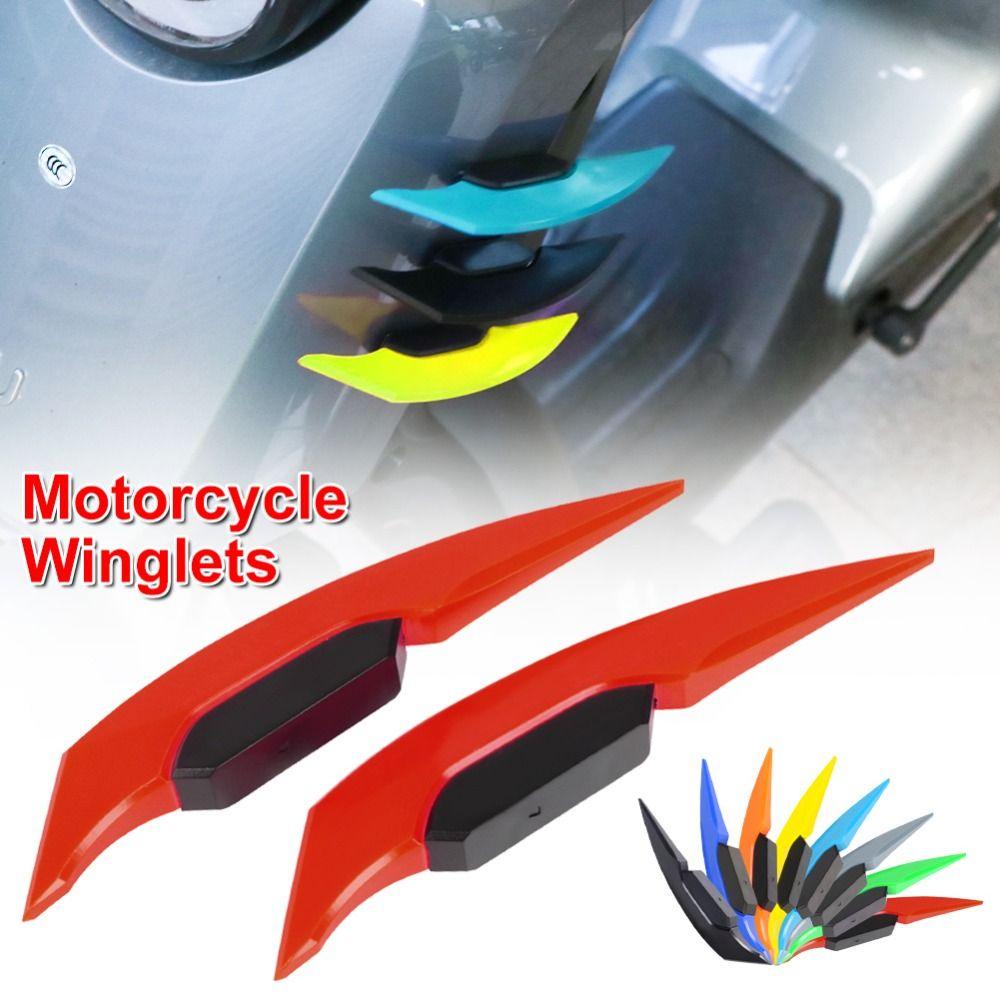 Suyo 1pasang Motor Front Fairing Universal Spoiler Wing Shield Decor Stiker Hiasan Motor