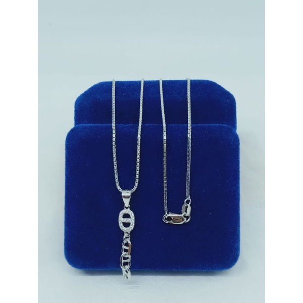 kalung rantai itali santa + liontin model panjang cart*r mp / kalung perak asli silver 925 lapis emas/ kalung fashion wanita terbaru