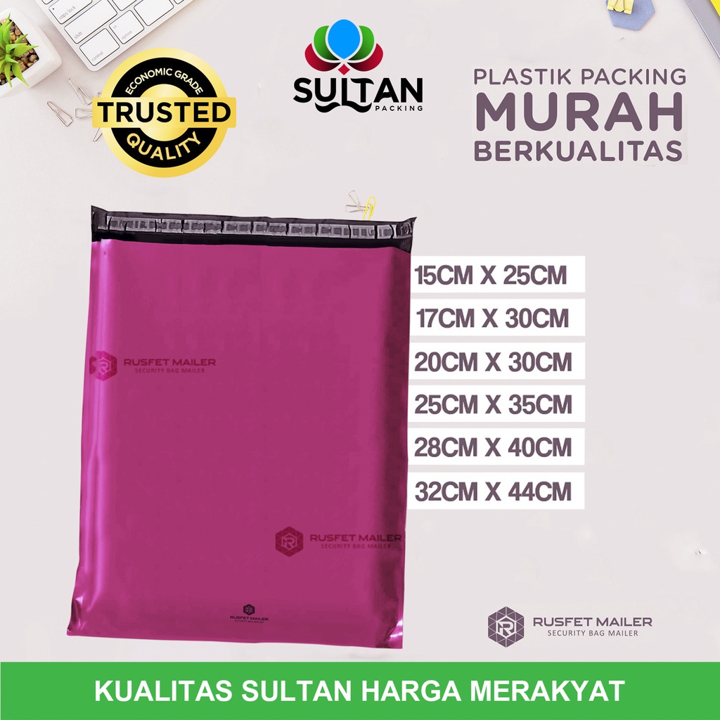 

POLYMAILER EKONOMIS WARNA PINK - PLASTIK PACKING MURAH ISI ±100 LEMBAR - HARGA DIJAMIN TERMURAH