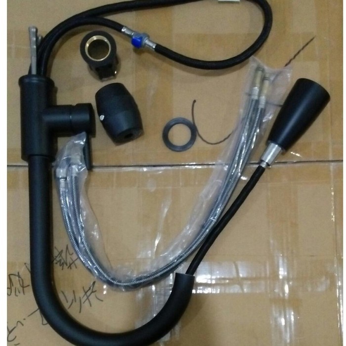 KERAN WASTAFEL TARIK KITCHEN FAUCET KERAN DAPUR TARIK BLACK - LZ-KTP-001BK