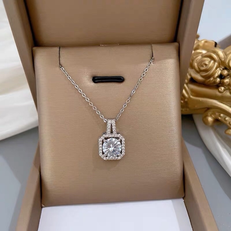 Kalung Titanium Silver Diamond Mewah Korea Elegant Fashion Style