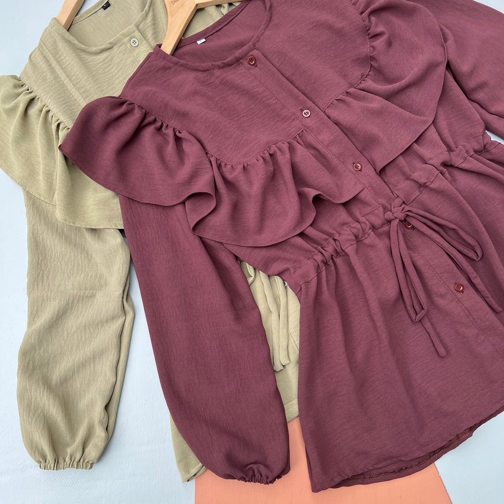 Velove Blouse - Blouse Crinkle - Size S M L XL XXL 3XL 5L - Blouse Jumbo