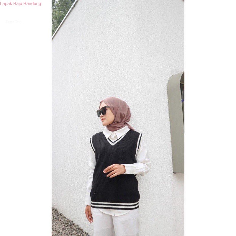 VEST RAJUT / ROMPI RAJUT OVERSIZE WANITA / ROMPI KOREA - PEVITA VEST