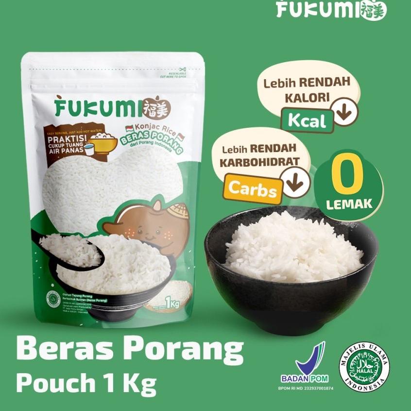 

♠ FUKUMI BERAS PORANG POUCH 1KG - Fukumi Shirataki Beras Konjac Rice Diet Pouch 1 Kg