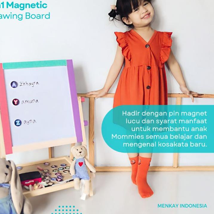 

SEGERA BELI Papan Tulis Pastel - Menkay 2in1 Magnetic Board 66D.