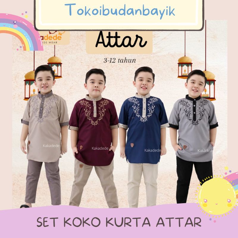 COD  Free ongkir BAJU KOKO KURTA ATTAR set by kakadede 2 - 12 tahun