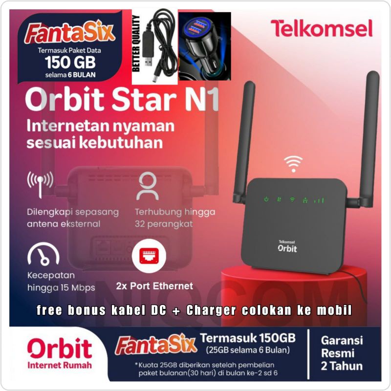 Telkomsel Orbit Star N1Modem WiFi high speed bonus Data