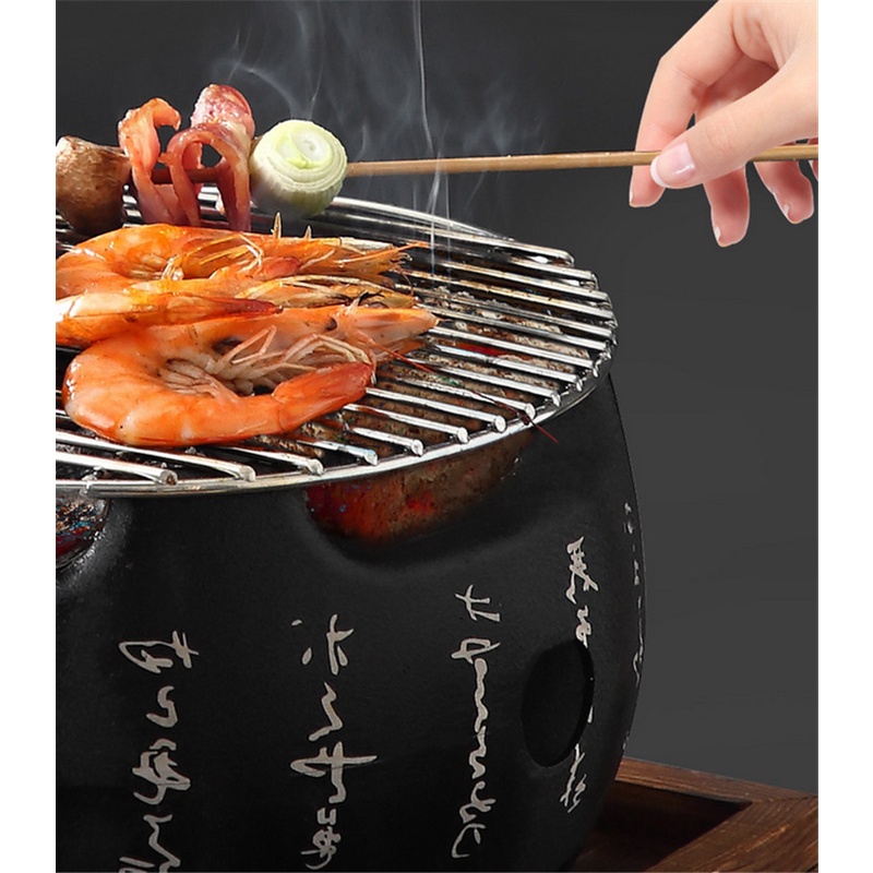 Aihogard Alat Panggang Arang BBQ Japanese Grill Stove 19x19 cm - H02 - Black - 7RHZZOBK