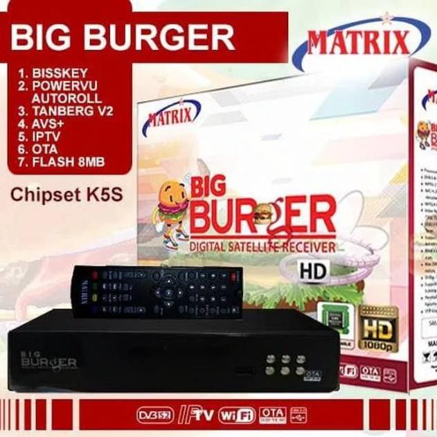 [F-7@2 ☛) Receiver Parabola Matrix Big Burger HD Mpeg4 - FTA Powervu Bisskey siap dikirim