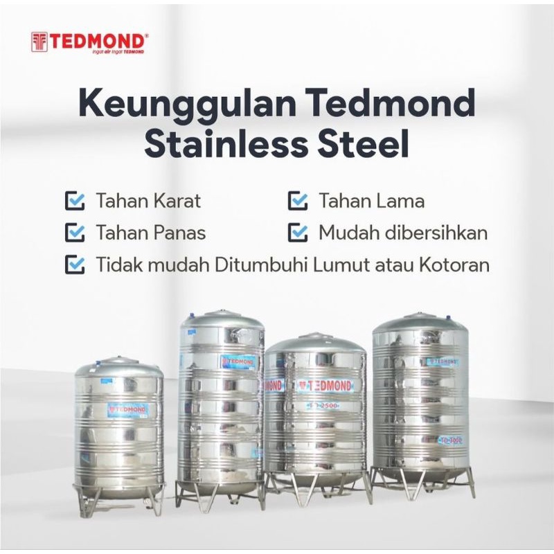 Tangki Air / Toren / Tedmon / Tangki Air Stainless Tedmond Asli Gratis Ongkir