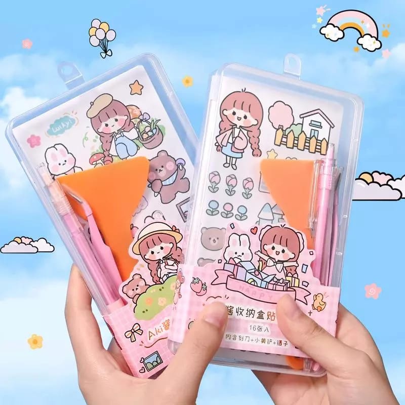 

Scrapbook Stiker Tool Set Alat Stiker Momo 19 pcs Set Alat Stiker isi 19pcs