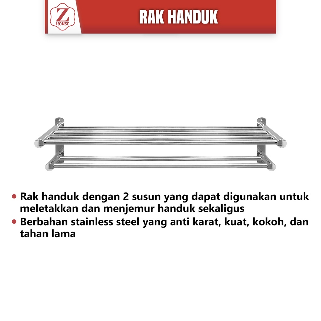 Gantungan Rak Handuk / Rak Handuk Stainless / Rak Dinding Kamar Mandi / Gantungan Handuk Dinding