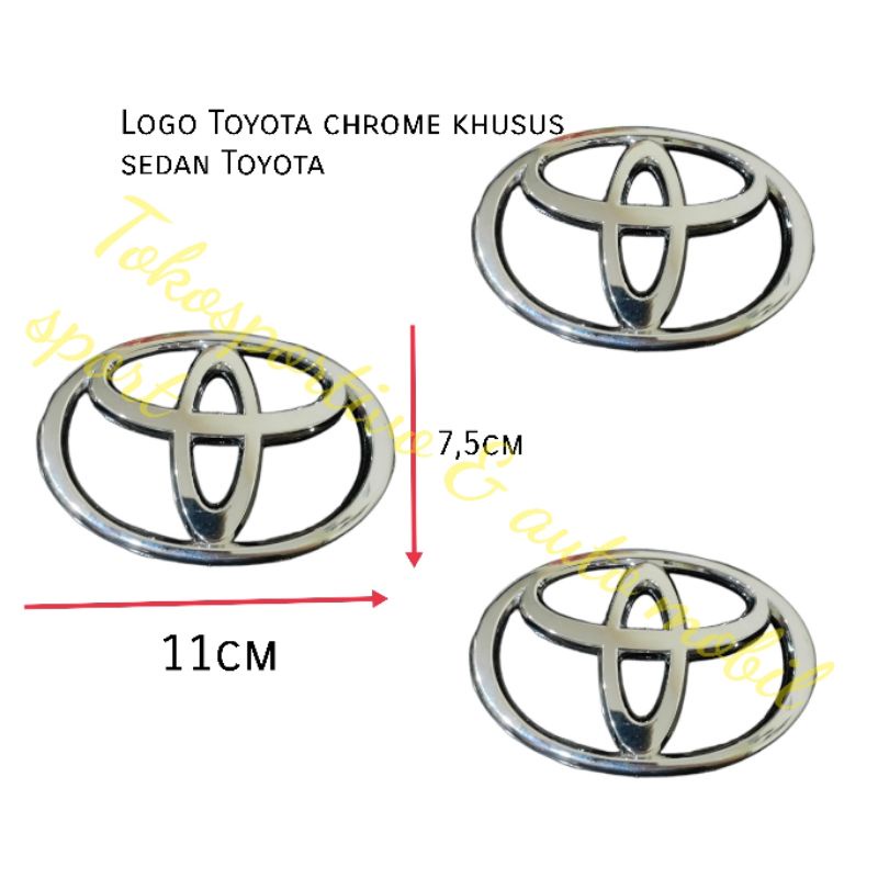 EMBLEM LOGO LAMBANG TOYOTA SEDAN CHROME 11CM