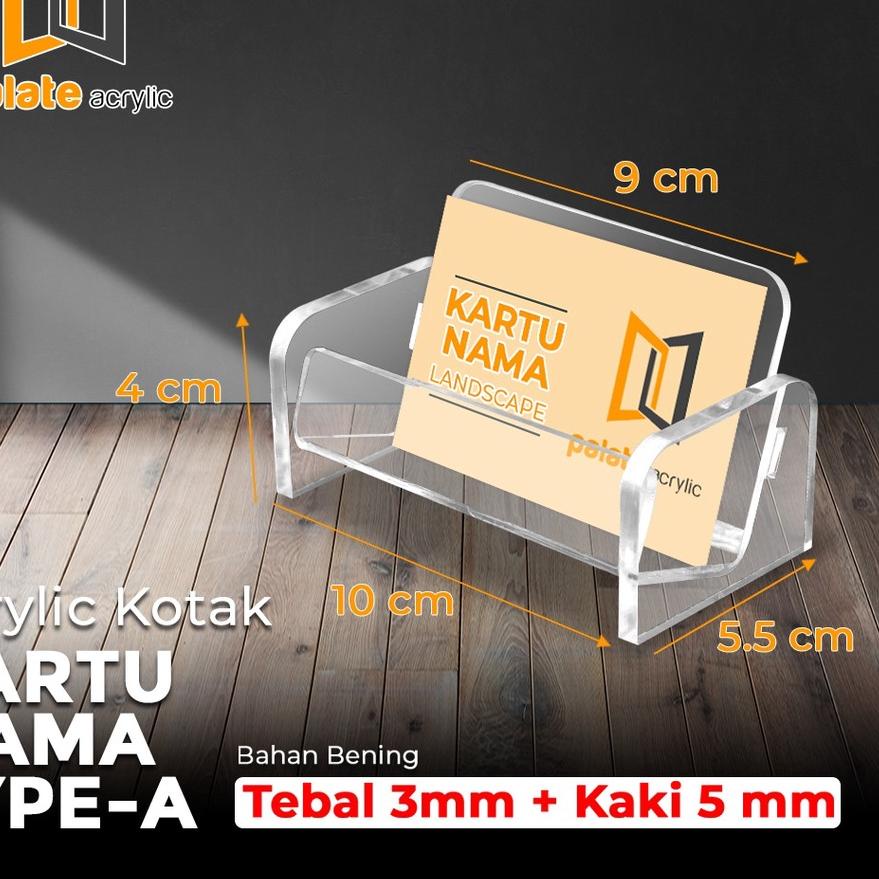 

Terlaku ACRYLIC / AKRILIK KOTAK KARTU NAMA MEJA / STAND KARTU NAMA MODEL KD TYPE A 66D..