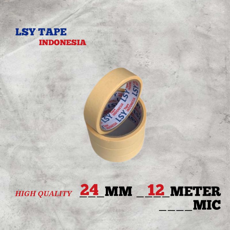 

masking tape / lakban kertas 24MM X 12meter full LSY ( CBM )