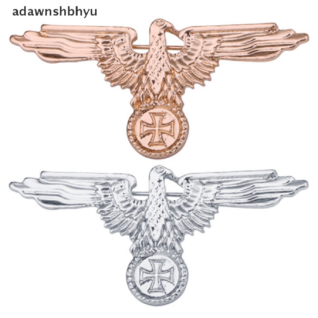 Adawnshbhyu WWII WW2 Militer Jerman Cross Eagle Pin Cap Lencana Perhiasan Bros Kerah Pin ID