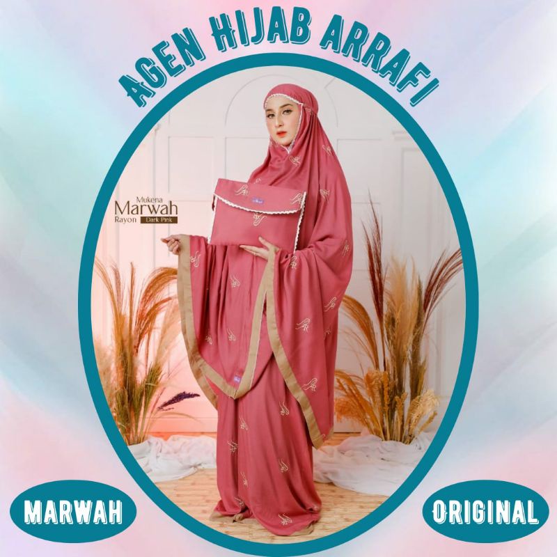 mukena mukenah rukuh alat perlengkpan sholat wanita dewasa potongan katun bordir renda marwah arrafi