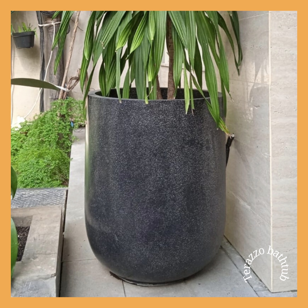 Pot Teraso Apolo Hitam Glossy