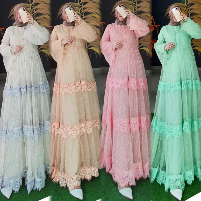 gamis tile / gamis vanesa / gamis brukat