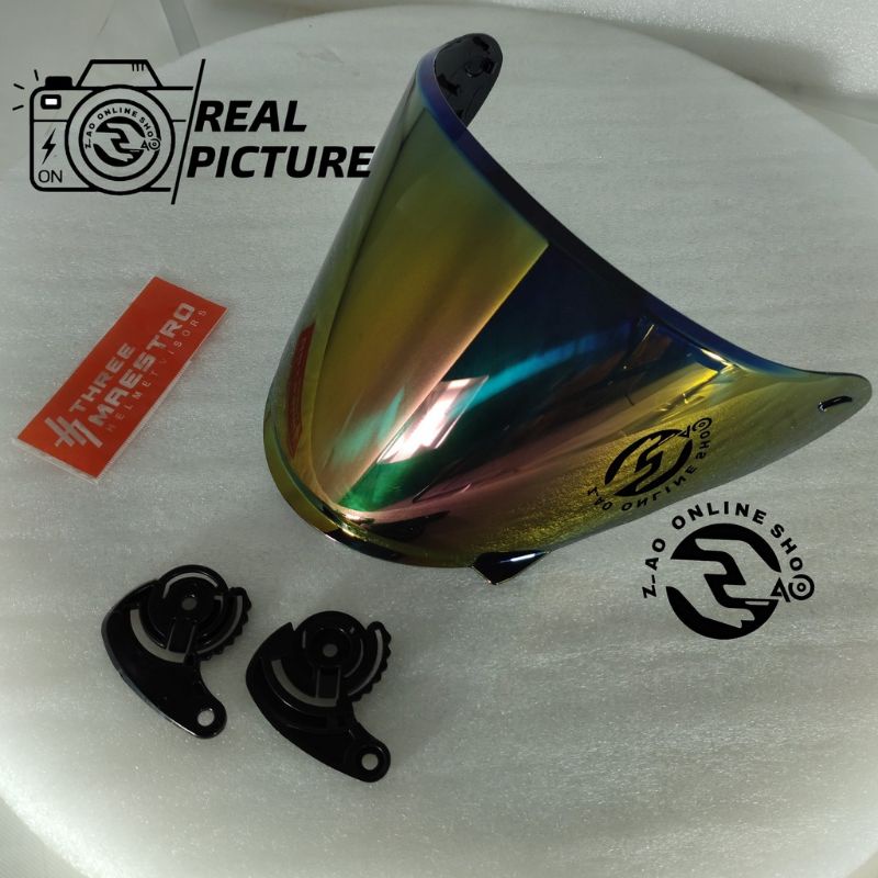 Kaca Visor Helm NHK S-1 Gp pro / NHK R6 Flat Datar iridium gold blue silver