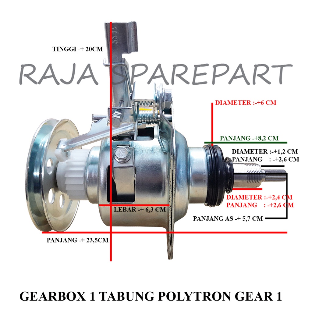 Gearbox Mesin Cuci 1 Tabung Gear 1 Polytron