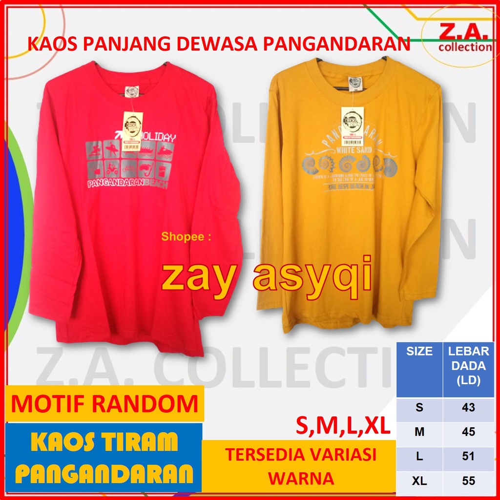 Kaos Tiram Baju Wanita Atasan Dewasa Pria Unisex Tangan Panjang Pantai Pangandaran