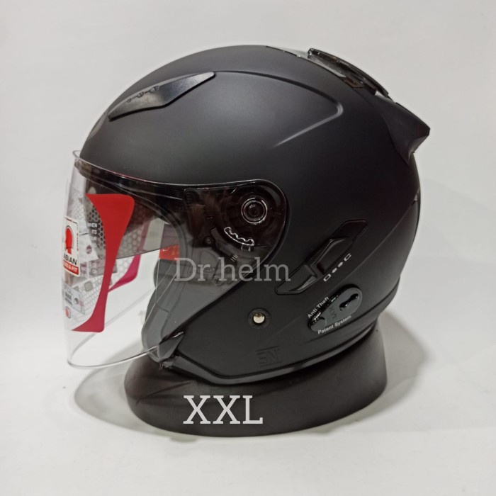 Helm Helm Kyt Galaxy Flat R Hitam Doff Ukuran Xl/Xxl Double Visor