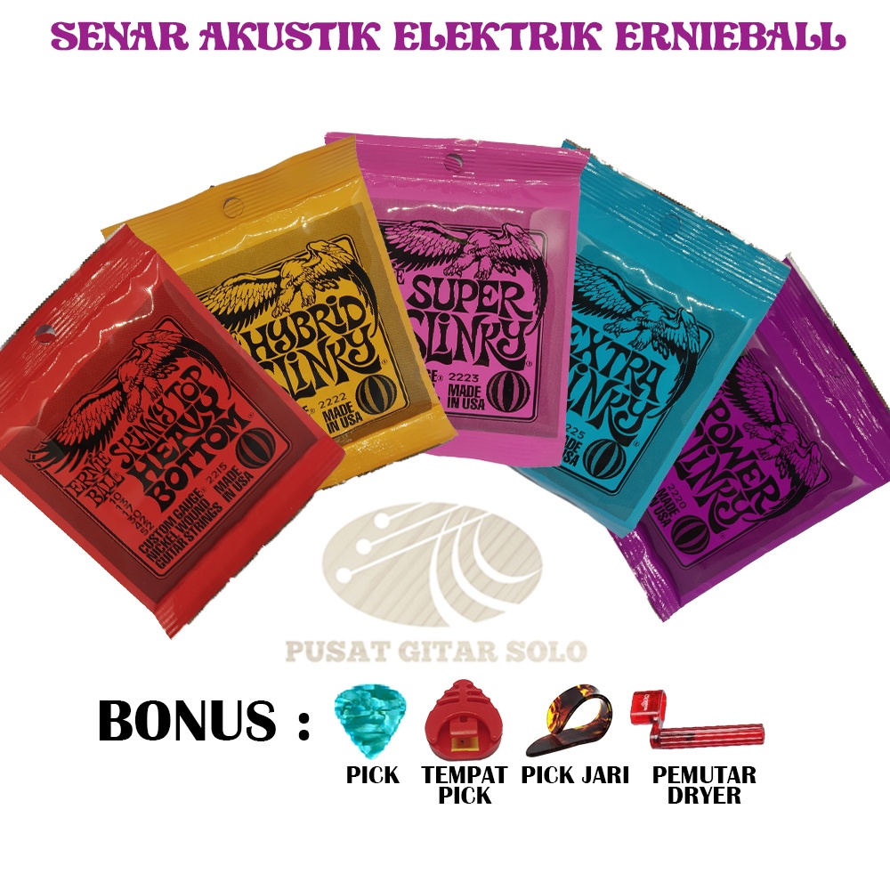 Senar gitar akustik dan Elektrik ernie ball