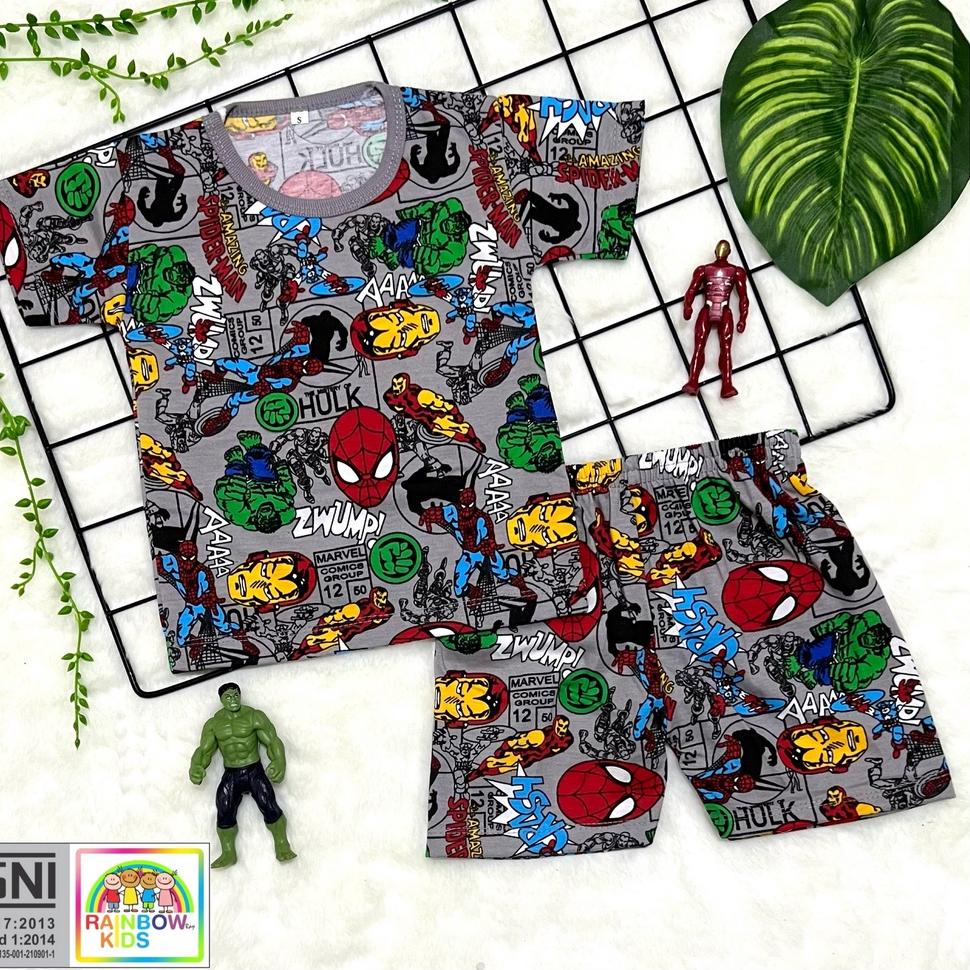 CD.11De22ᵛ ‣ RAINBOW SETELAN / SET BAJU ANAK COWOK 1- 7 TAHUN FULLPRINT Superhero TC