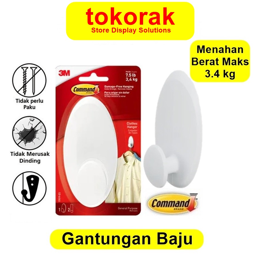 3M COMMAND GANTUNGAN BAJU JAS 17019-ES - CLOTHES HANGER