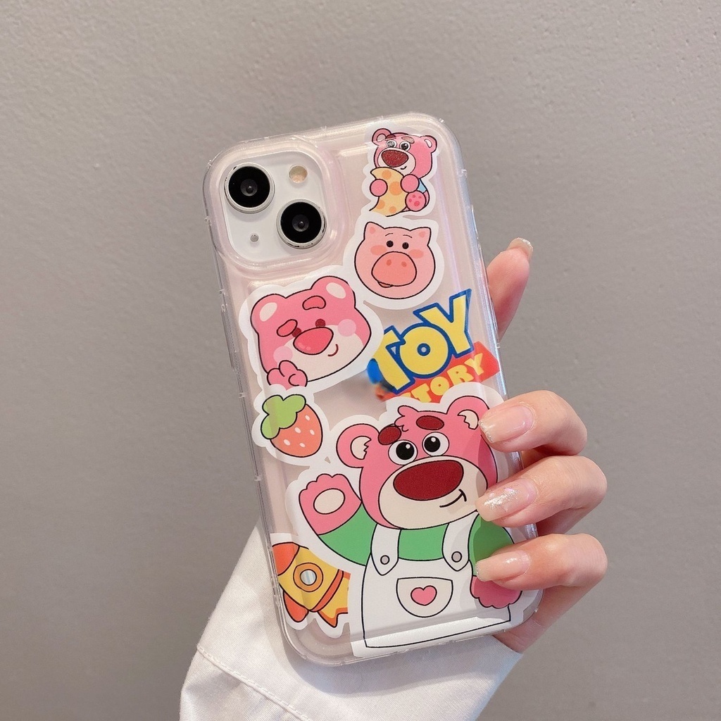 IPHONE Casing Ponsel Motif Kartun Strawberry Mini Hewan Kompatibel Dengan Iphone12 13 14 11 Pro Max X Xs Max Xr