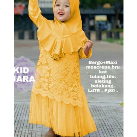 Terbaru Kid ciara / gamis syari anak 3-5 tahun / gamis set krudung