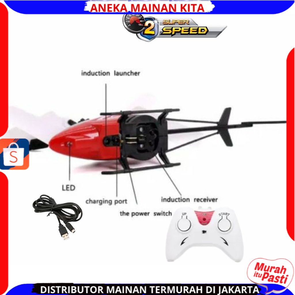 ( BISA COD ) Mainan Anak Rc Helikopter Remote Control Super Speed  2 CH Helicopter Baterai Cas Dengan Lampu