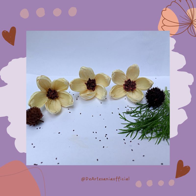 Bunga Klobot Jagung Kamboja 4-5 cm/ Melati Tumpuk / Bunga Kering /Bunga Hantaran/ Hiasan/Buket/ putih pink ungu hijau coklat orange
