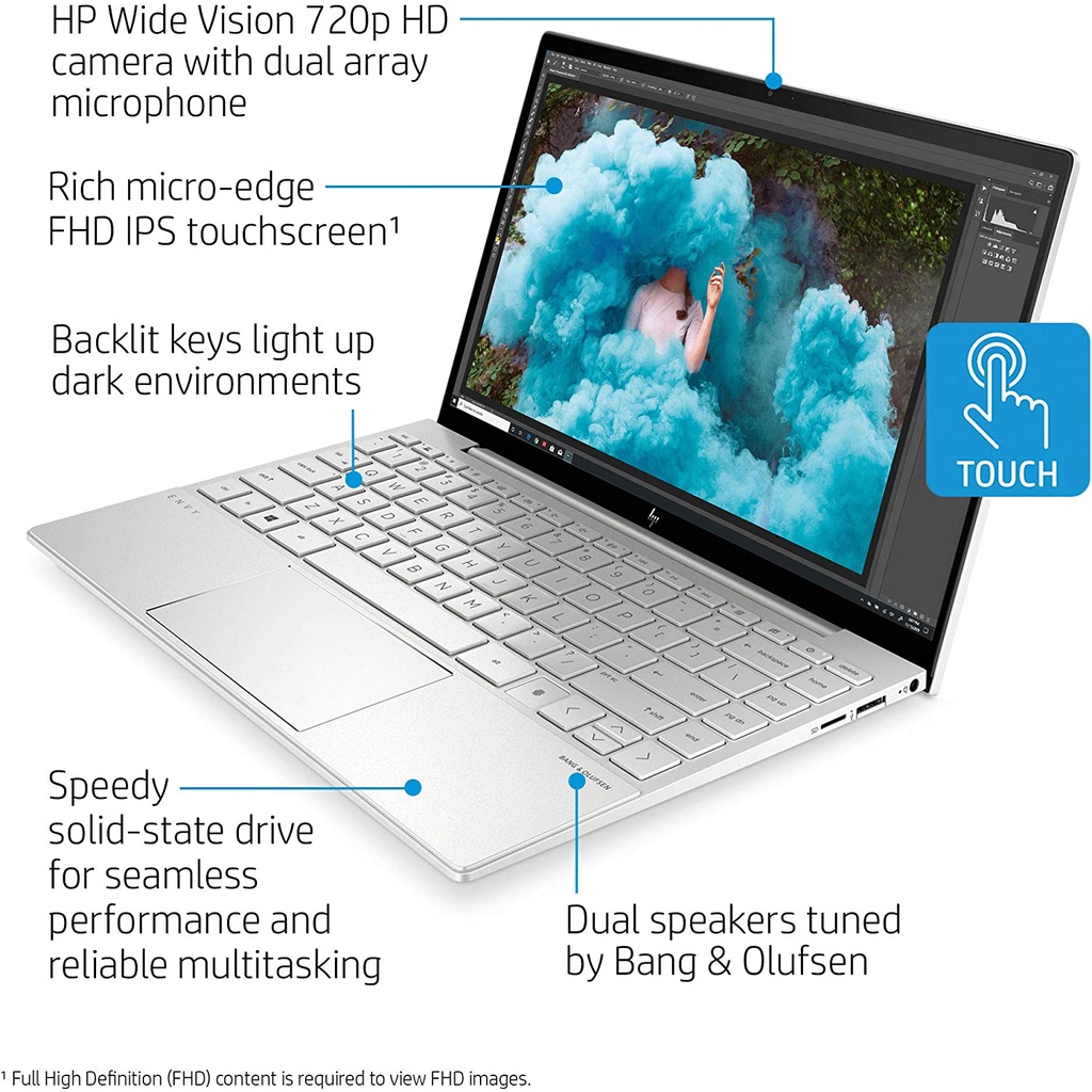 Laptop touchscreen HP Envy 13 Intel core EVO i7 1165G7 - i5 1135G7 Generasi 11 Ram 16GB 512GB ssd 13.3 FHD IPS Backlit Windows 11