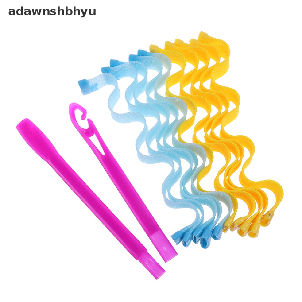 Adawnshbhyu 10pcs Gelombang Air Magic Curlers Formers Leverage Spiral Alat Penata Rambut 30 cm ID