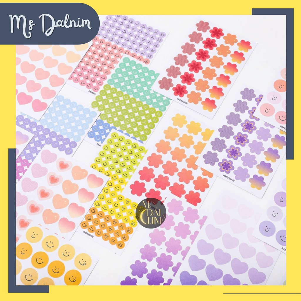 

Stiker Aesthetic Lucu Summer Pastel Heart Smile Flower (4 Lembar) / Deco Photocard PC Holder Dekorasi Jurnal Journal Diary Sticker Bunga Cartoon Cute Smiley Face Dots Bujo Decor HP Kpop Toploader Cahol Korea DIY Planner Scrapbook Craft [ST75]
