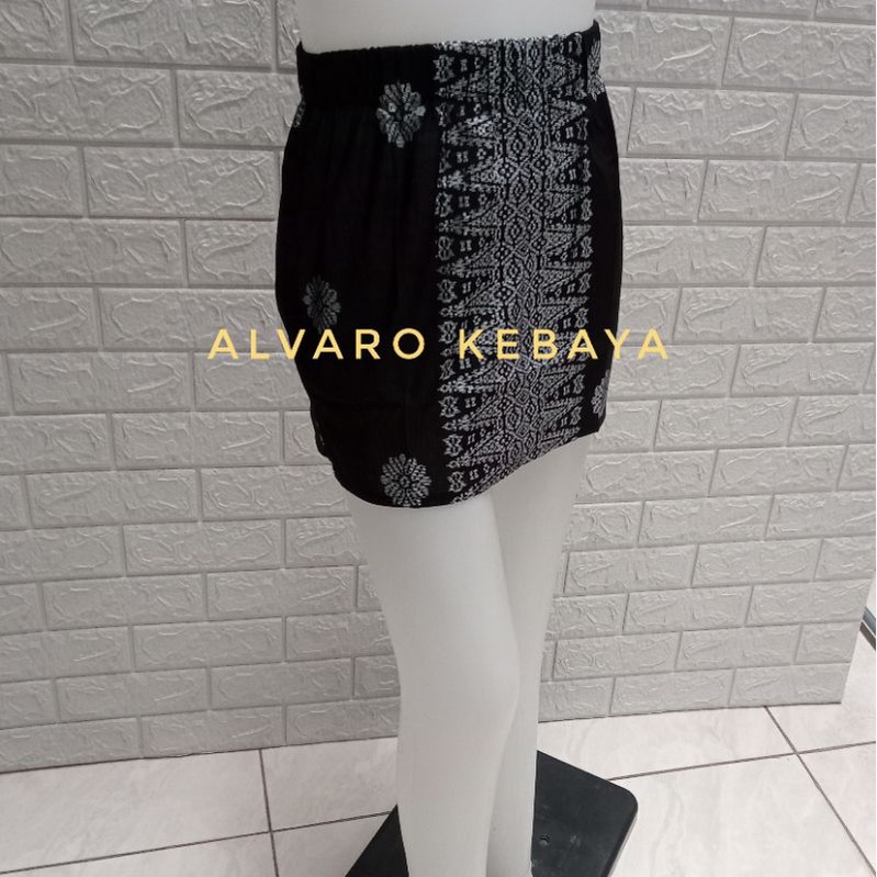 rok span pendek katun hitam mini seksi panjang diatas lutut bawahan kebaya batik modern