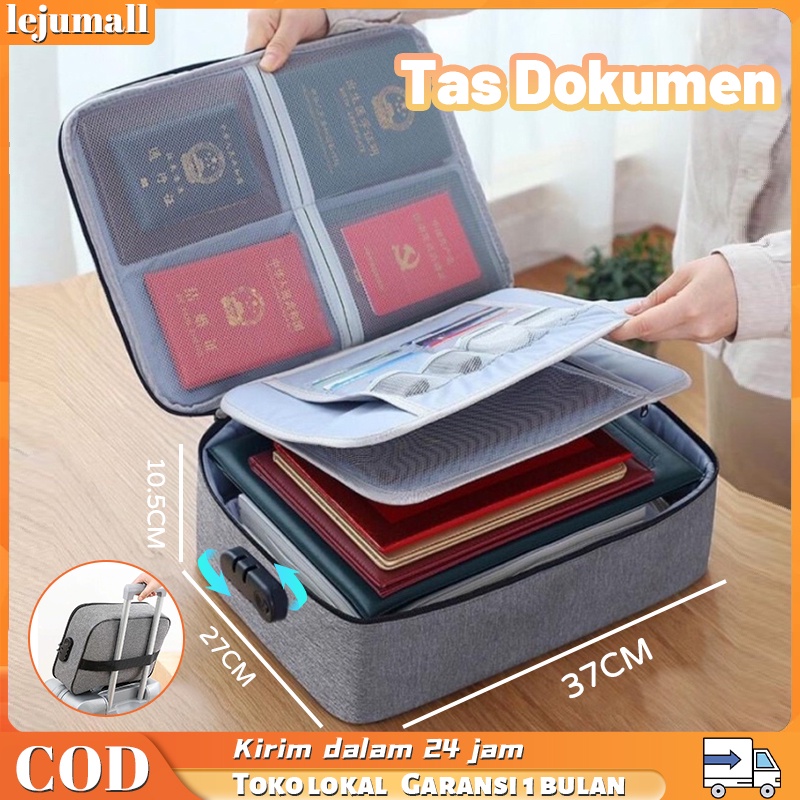 Tas Dokumen Anti Air Password Travel Bag 3 Layer Penyimpanan Dokumen File Penting Surat Akta Ijazah Sertipikat Legalistas F4 Besar Document