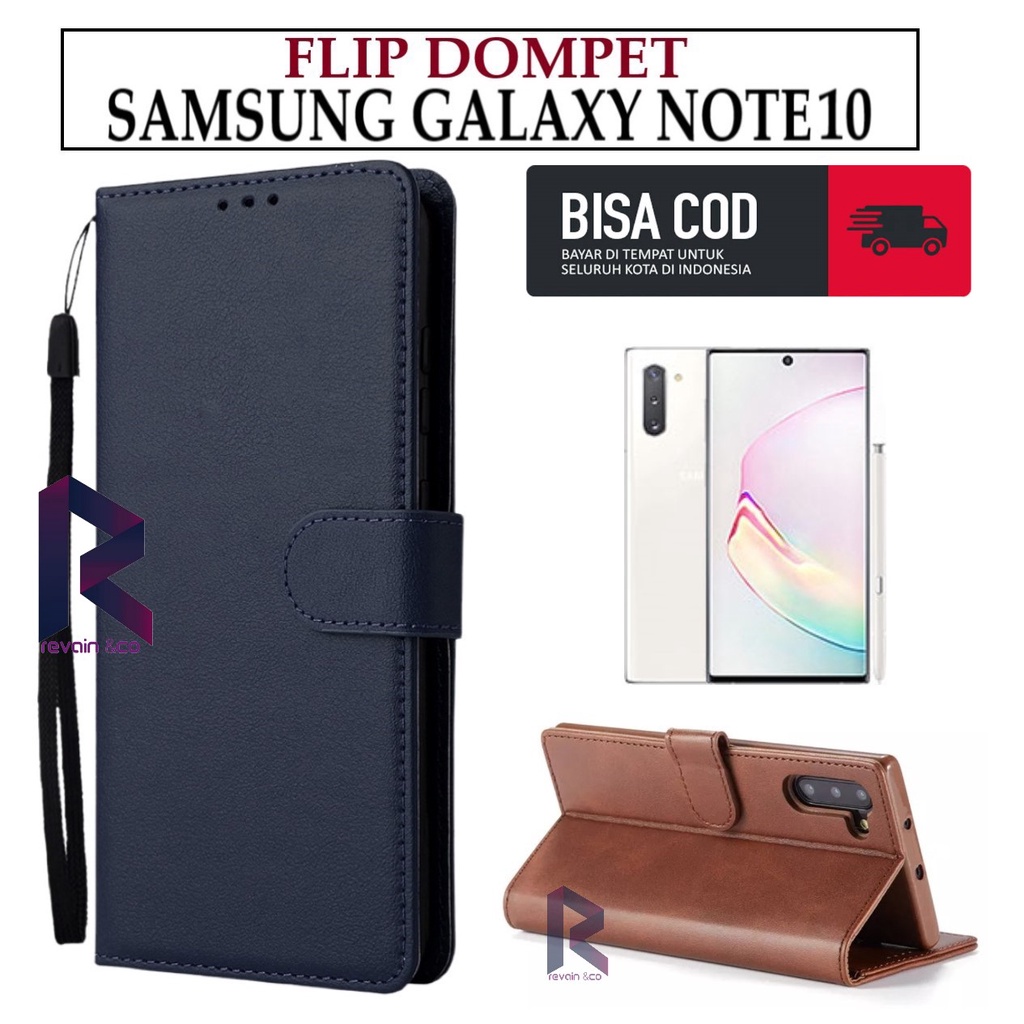 CASE SAMSUNG GALAXY NOTE 10 FLIP WALLET LEATHER KULIT PREMIUM SARUNG BUKA TUTUP KESING HP FLIP CASE SAMSUNG GALAXY NOTE 10