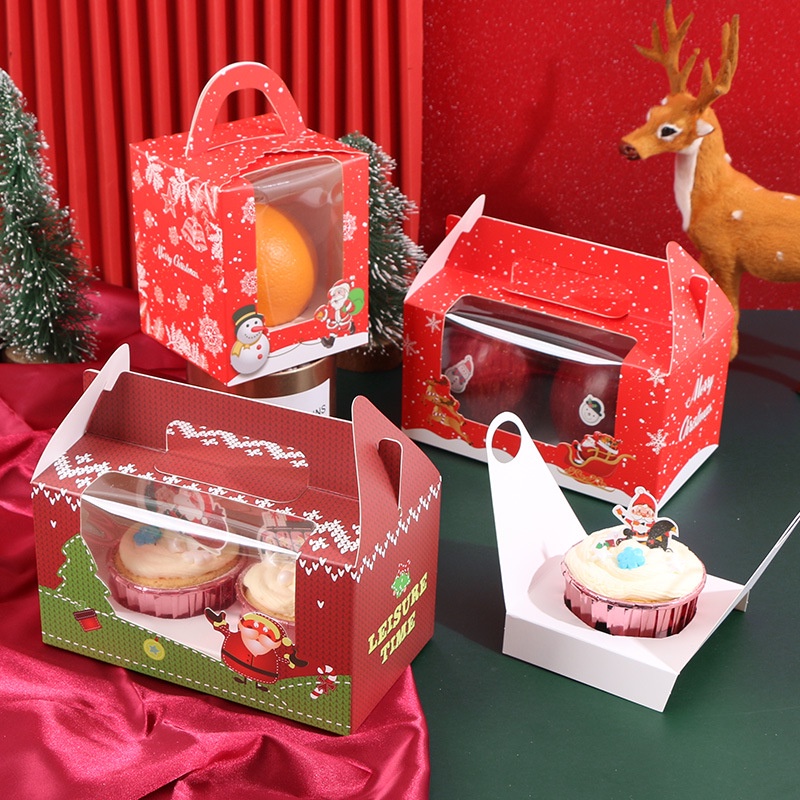 

Satuan - Box cupcake tema Natal / kotak cup cake Christmas Natal