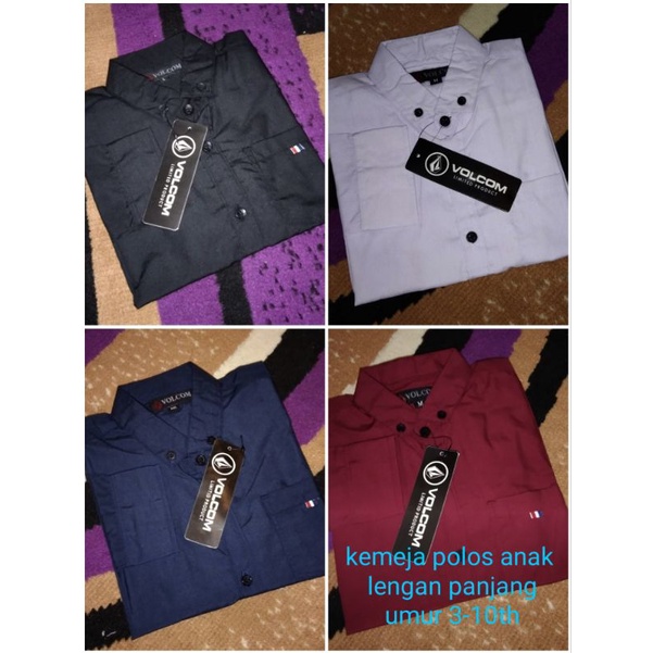 kemeja anak kemeja polos anak kemeja anak lengan panjang USIA 3-10th lengan panjang formal casual