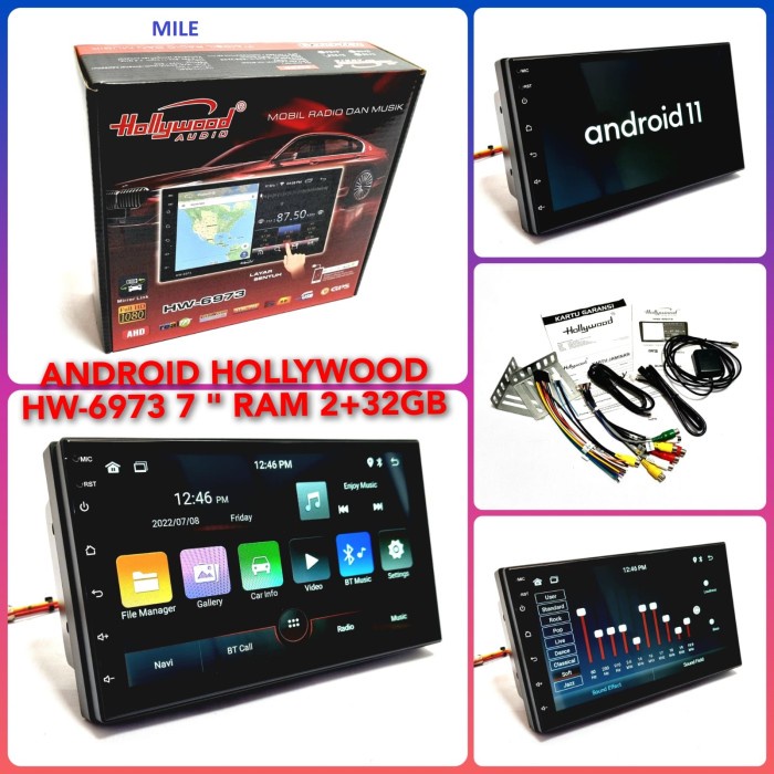 HEADUNIT ANDROID HOLLYWOOD HW-6973 7 INCH RAM 2+32GB